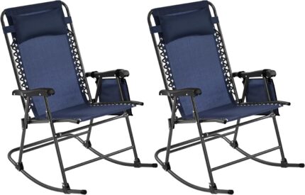 Yaheetech 26in Rocking Chair Outdoor Zero Gravity Folding Chairs