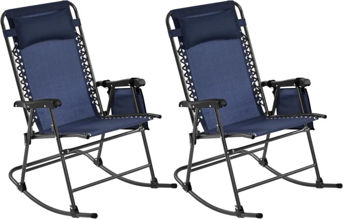 Yaheetech 26in Rocking Chair Outdoor Zero Gravity Folding Chairs