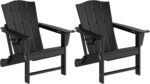 Yaheetech Folding Adirondack Chair Set of 2, HDPE Plastic Adirondack
