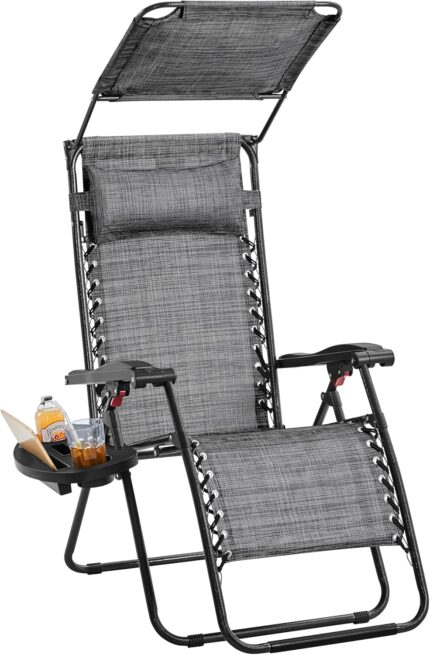 Yaheetech Outdoor Zero Gravity Chair Foldable Recliner Adjustable