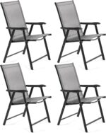 Yaheetech Patio Dining Chairs Set of 4 with Armrests, Outdoor Folding