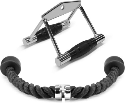 Yes4All Tricep Press Down Cable Machine Attachment Set, LAT