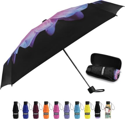 Yoobure Small Mini Umbrella with Case Light Compact Design Perfect for