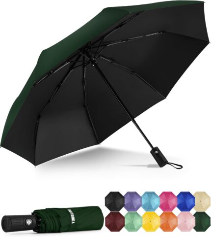 Yoobure Windproof Travel Umbrella, Automatic Umbrellas for Rain -