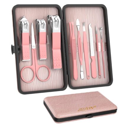 ZIZZON Travel Mini Manicure Set Nail Clipper Set 10 in 1 Stainless
