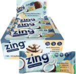 Zing Dark Chocolate Coconut Vegan Protein Bars, Gluten Free with High