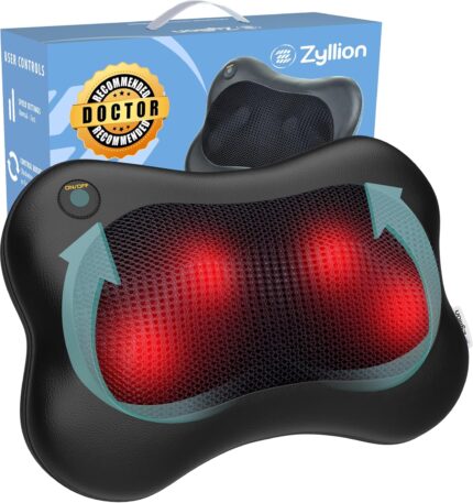 Zyllion Shiatsu Back and Neck Massager with Heat (FSA HSA Eligible) 3D