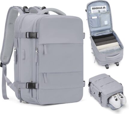 coofay Expandable Backpack For Traveling On Airplane Carry On Backpack