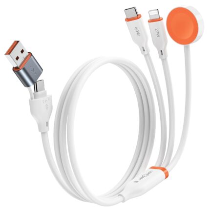 for Apple Watch Charger,3-in-2 Silicone Multi Charging Cable Travel