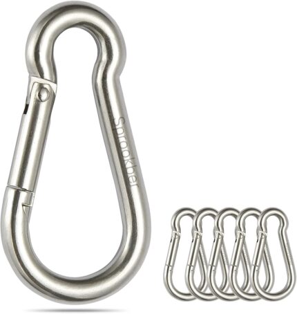 sprookber Stainless Steel Spring Snap Hook Carabiner - 304