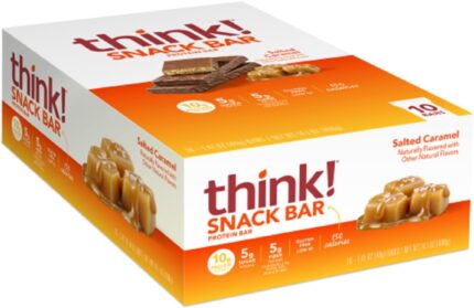 think! Protein Bars with Chicory Root for Fiber, Salted Caramel, Snack