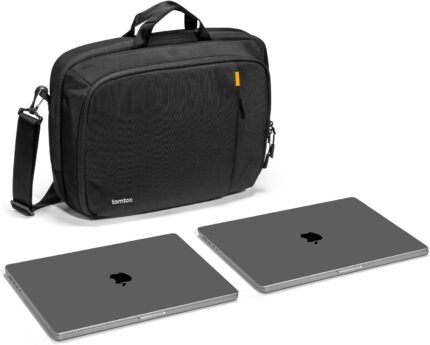 tomtoc 16-inch Dual Compartment Laptop Briefcase for 2 Laptops,
