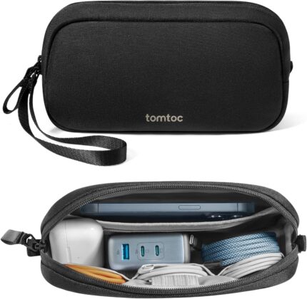 tomtoc Electronics Organizer Travel Case, Water Resistant Travel Bag