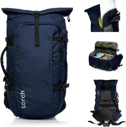 torch Mens Travel Backpack 45l - Carry On Bags for Airplanes Fits 17