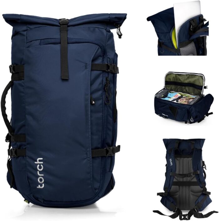 torch Mens Travel Backpack 45l - Carry On Bags for Airplanes Fits 17