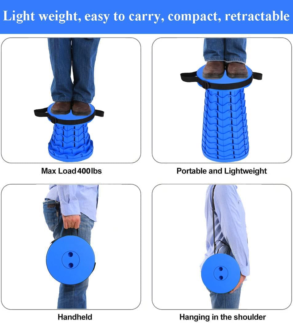 Fishboy Upgraded Collapsible Stool, 400lbs Max Weight, Lightweight But