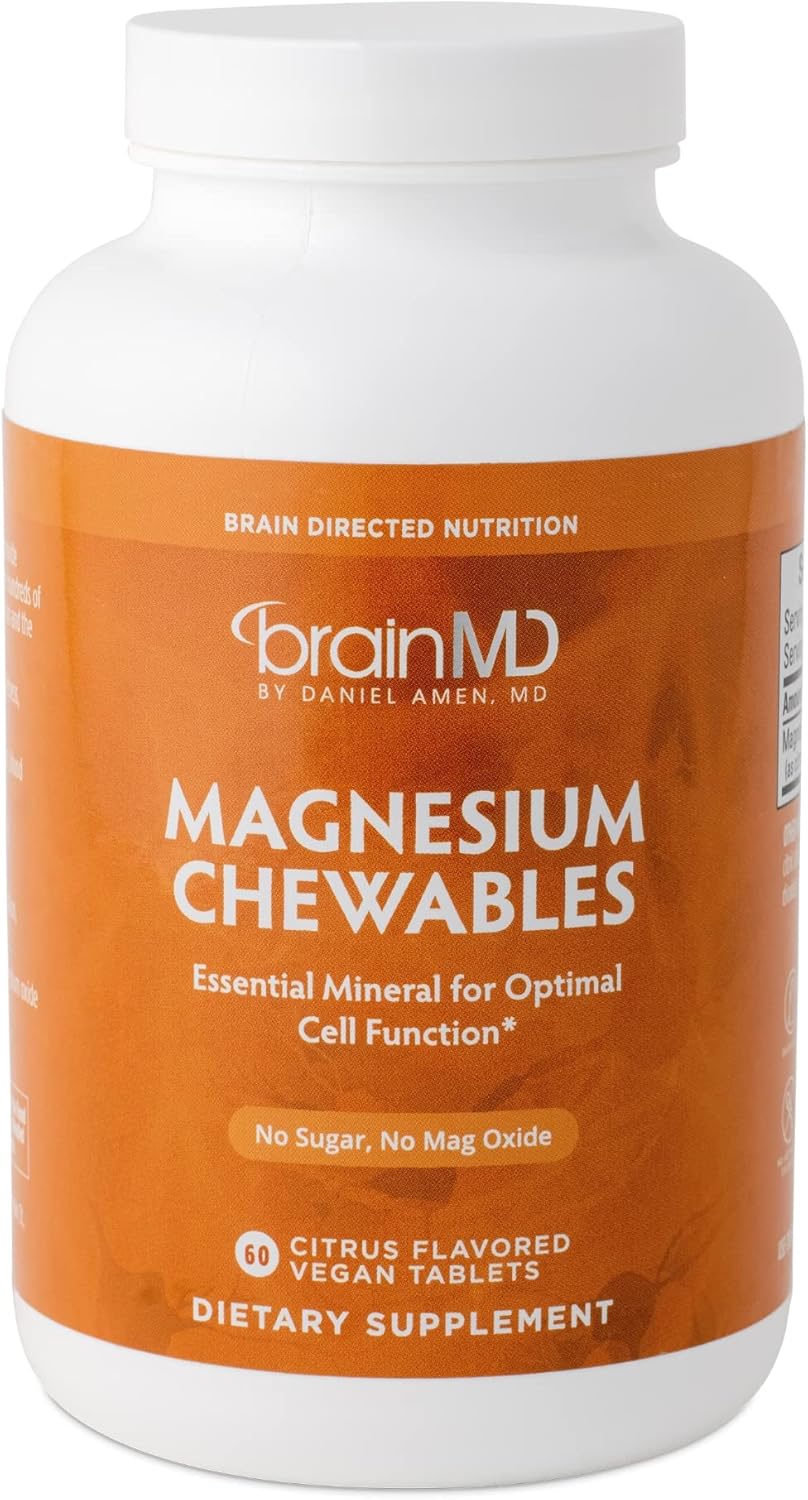 Dr Amen BrainMD Magnesium Chewables, Citrus - 60 Chewable Tablets,