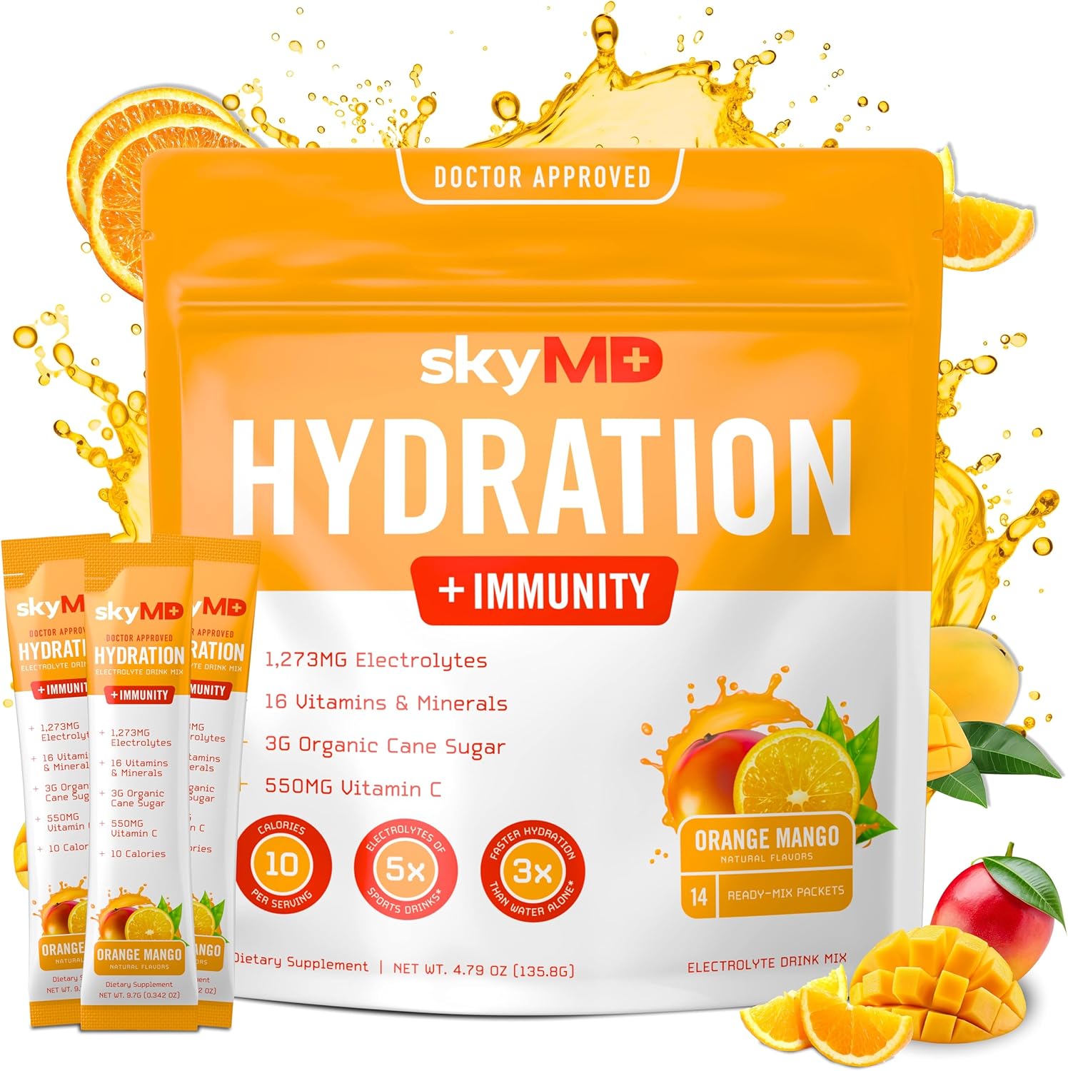 Hydration + Immunity Powder Packets with Electrolytes | Hydration