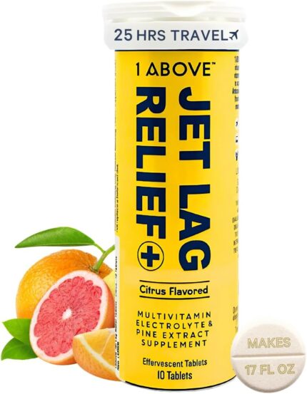 Jet Lag Relief Tablets - Citrus-Flavored Effervescent Multivitamin