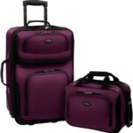 U.S. Traveler Rio Rugged Fabric Expandable Carry-on Luggage, Purple,